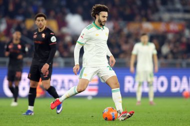 Roma, İtalya - 13 Ocak 2026: A.S. Roma 'dan Mario Hermoso, AS Roma ile Torino FC 1906 Olimpiyat Stadyumu' nda oynanan Coppa Italia Frecciarossa 2025-2026 futbol karşılaşması sırasında görev başında görüldü.