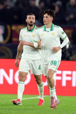 Roma, İtalya - 13 Ocak 2026: Roma 'dan Antonio Arena golü attı ve AS Roma' ya karşı Torino FC 1906 Olimpiyat Stadyumu 'nda oynanan Coppa Italia Frecciarossa 2025-2026 futbol karşılaşmasını kutladı.