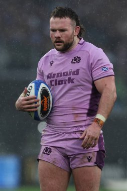 Roma, İtalya - 7 Şubat 2026: Guinness Altı Milletler 2026 Round 1 karşılaşmasında İtalya ile İskoçya arasında Olimpiyat Stadyumu 'nda oynanan karşılaşma.