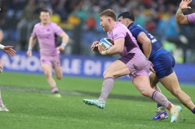 Roma, İtalya - 7 Şubat 2026: Guinness Altı Milletler 2026 Round 1 karşılaşmasında İtalya ile İskoçya arasında Olimpiyat Stadyumu 'nda oynanan karşılaşma.