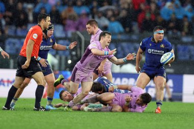 Roma, İtalya - 7 Şubat 2026: İskoçyalı George Horne Guinness Altı Milletler 2026 Round 1 karşılaşmasında İtalya ile İskoçya arasında Olimpiyat Stadyumu 'nda oynanan karşılaşma.