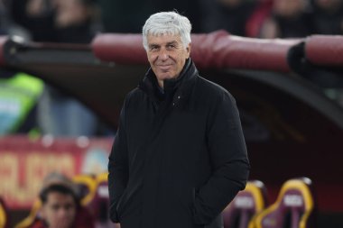Roma, İtalya - 9 Şubat 2026: Gian Piero Gasperini, Serie A Enilive 2025-2026 sezonunda Olimpiyat Stadyumu 'nda AS Roma-Cagliari Calcio maçında görev yapan Romanların teknik direktörü.
