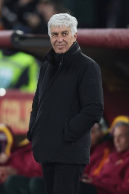 Roma, İtalya - 9 Şubat 2026: Gian Piero Gasperini, Serie A Enilive 2025-2026 sezonunda Olimpiyat Stadyumu 'nda AS Roma-Cagliari Calcio maçında görev yapan Romanların teknik direktörü.