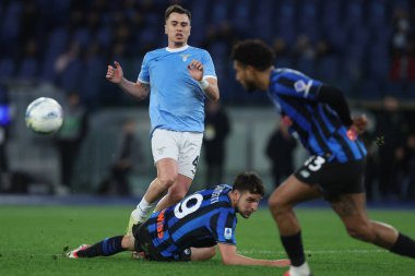 Roma, İtalya - 14 Şubat 2026: Olimpiyat Stadyumu 'nda S.S. Lazio ve Atalanta Bergamasca Calcio arasında oynanan Serie A Enilive 2025-2026 futbol karşılaşmasında eylem halinde görüldü.