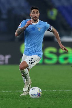 Roma, İtalya - 4 Mart 2026: Lazio 'dan Danilo Cataldi Coppa Italia Frecciarossa 2025-2026 yılları arasında Olimpik Stadyum' da SS Lazio 'ya karşı Atalanta Bergamasca Calcio arasında oynanan futbol karşılaşmasında görüldü.