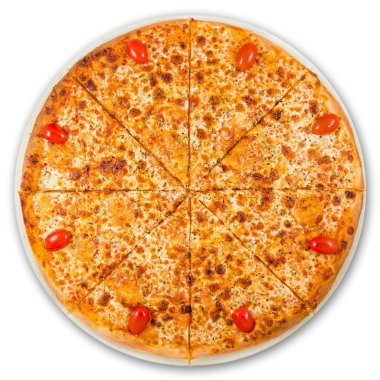 bir plaka üzerinde lezzetli sıcak pizza