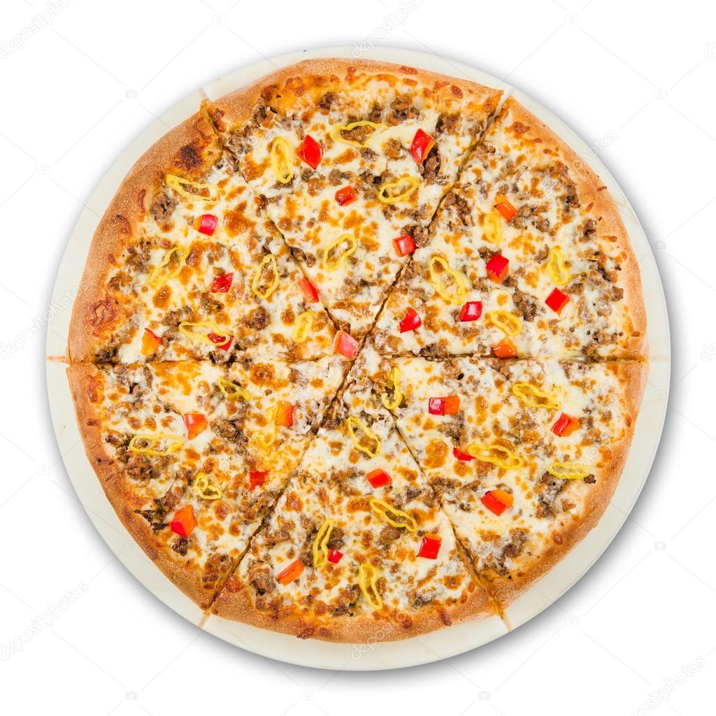 delicious hot pizza on a plate