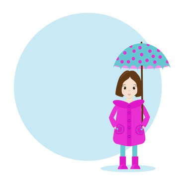 Çizgi film kız karakter vektör çizim