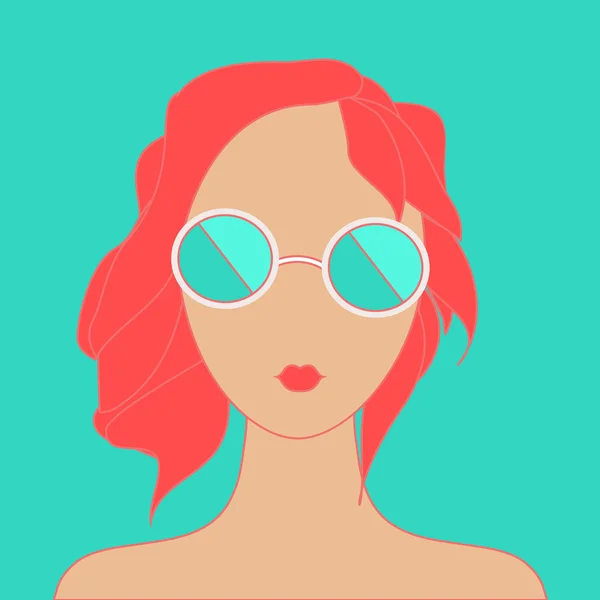 Stylish girl with red hair — Stock Vector