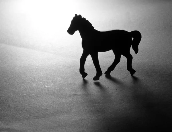 Leksak häst siluett — Stockfoto