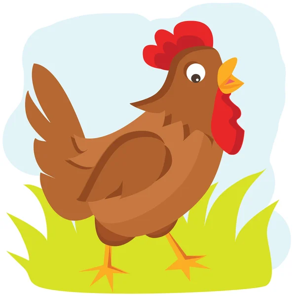 Desenhos animados galinha vetor ilustração — Vetor de Stock