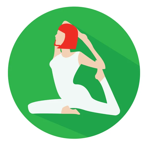 Mujer haciendo icono de yoga — Vector de stock