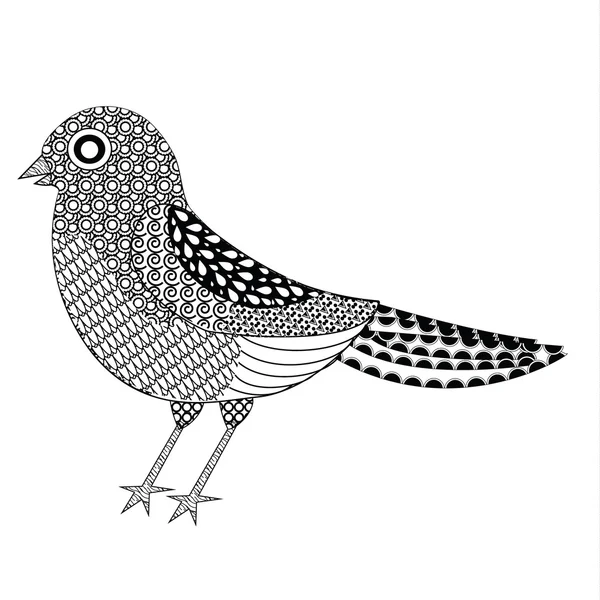 Pájaro estilizado Zentangle — Vector de stock