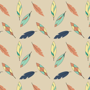 Sarı ve mavi tonlarda tüy desen