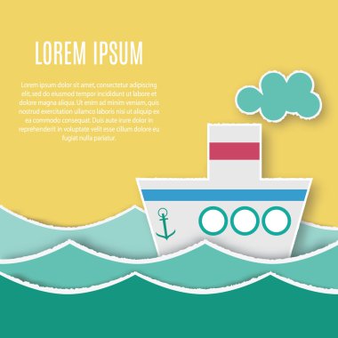 Kağıt gemi ile kart şablonu 