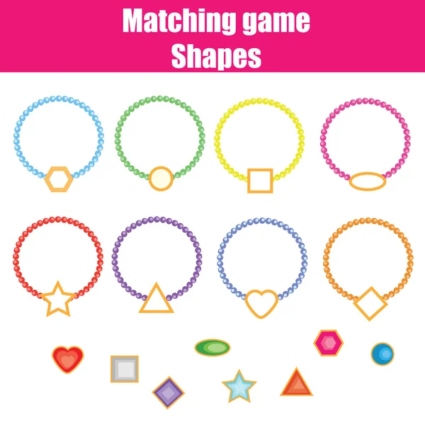 Matching children educational game. Формы — стоковый вектор