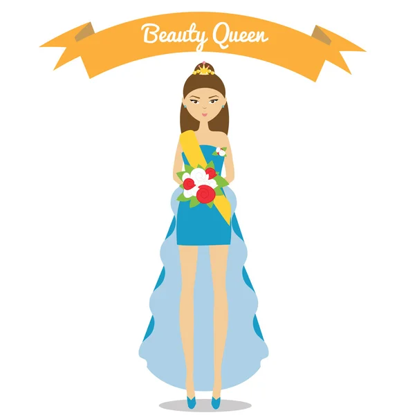 Belleza reina vector ilustración — Vector de stock