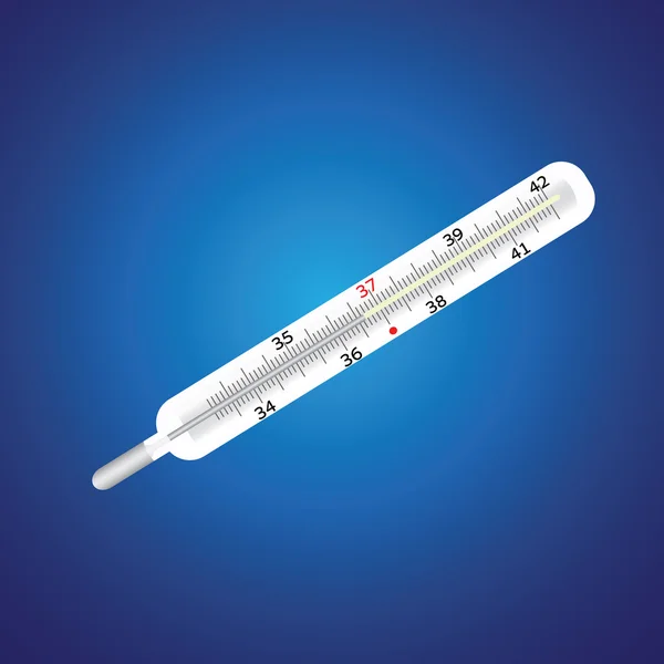 Mercury clinical thermometer in a realistic style — Stock Vector