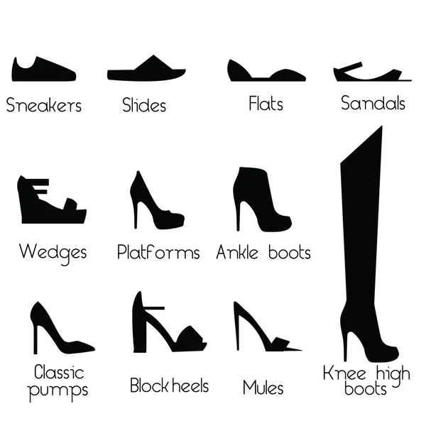 Schuhe Modelle für Frauen — Stockvektor
