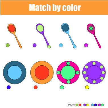 Matching children educational game clipart