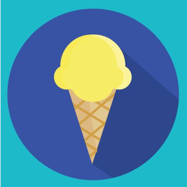 Dondurma koni vektör simgesi