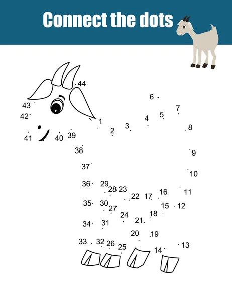 Connectez les points par numéros jeu éducatif pour enfants — Image vectorielle