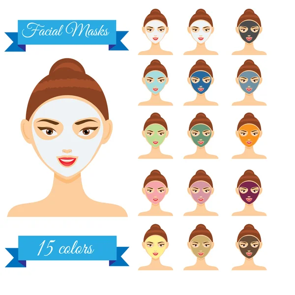 Mujer joven con máscara facial vector ilustración — Archivo Imágenes Vectoriales