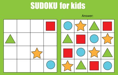 Sudoku Oyun çocuklar için. Çocuklar etkinlik sayfası