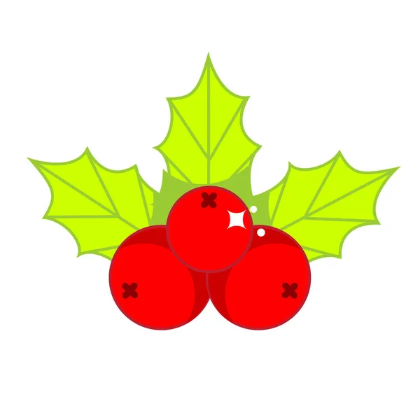 Hojas Bayas Navidad Holi Ilex Vector Clip Art Para Tema — Archivo Imágenes Vectoriales