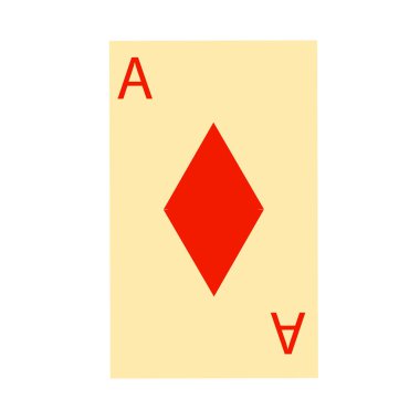 Karo ası olan basit bir iskambil ikonu. Vektör klipsi sanatı