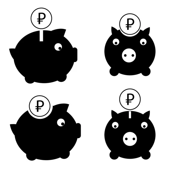 Roebel geld verzamelbox pictogram — Stockvector