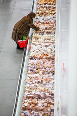 Russia, Omsk - January 22, 2015: Supermarket big store