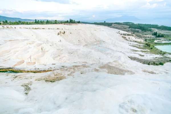 Natural white travertine pools and terraces — Stock Photo, Image