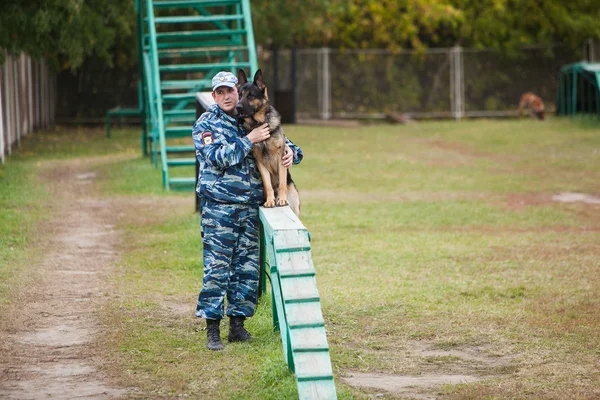 Омск, Россия - 22 августа 2014 года: тренинг собачьего центра — стоковое фото