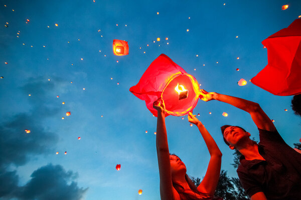 Omsk, Russia - June 16, 2012: festival of Chinese lantern