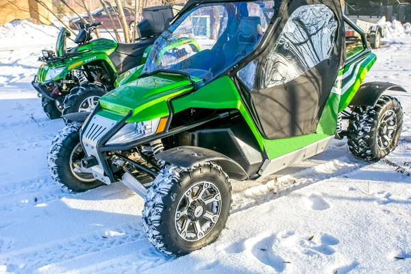 Two quad bike on a winter road — Stock Photo, Image