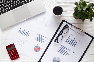 İşyeri ekonomisti office tablo Üstten Görünüm