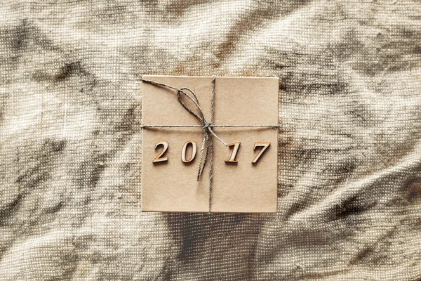 Christmas gift box, New Year 2017. — Stock Photo, Image