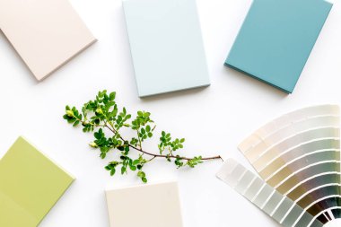 İç tasarım için malzeme ve renk şeması örneği, yukarıda görünüm