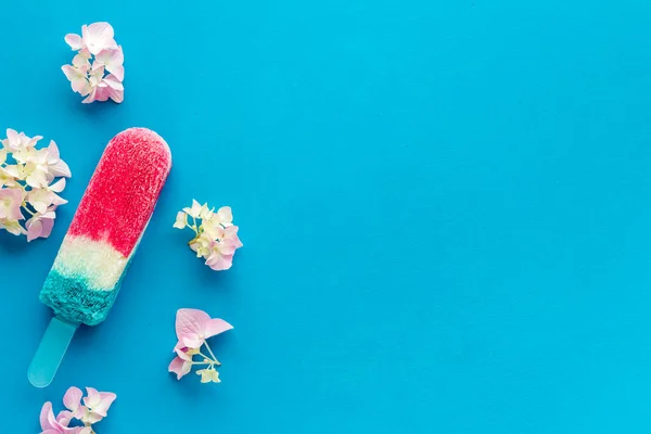 Paleta de frutas de colores - helado en palos, vista superior —  Fotos de Stock