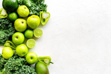 Çiğ sebze seti - protein kaynağı, vejetaryen yemeği, üst manzara