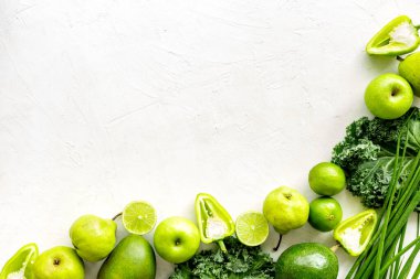 Çiğ sebze seti - protein kaynağı, vejetaryen yemeği, üst manzara