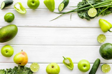 Protein vejetaryenleri için çeşitli yeşil meyve ve sebzeler