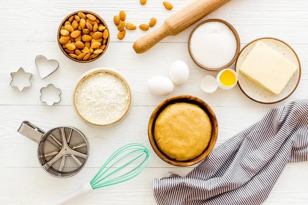 Panadería marco de fondo con ingredientes para masa de pastelería — Foto de Stock
