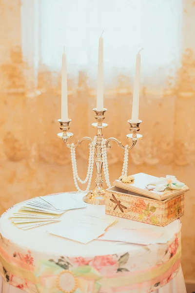 Decoração de mesa de casamento muito elegante — Fotografia de Stock