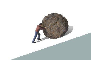 Büyük bir duvarı örmeye oyuncak kişi