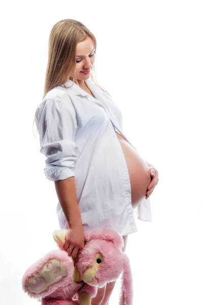 Glückliche schwangere Frau — Stockfoto