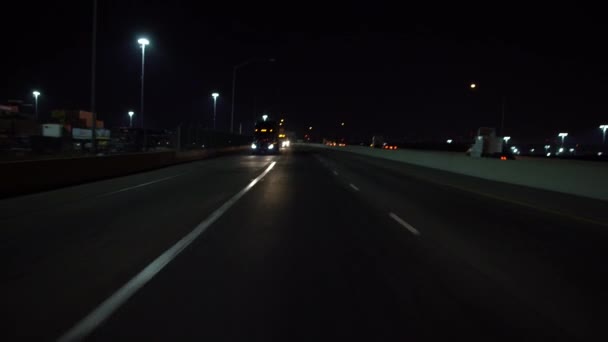 Puerto Los Ángeles Placa Conducir Autopista Junto Mar Vista Trasera — Vídeo de stock