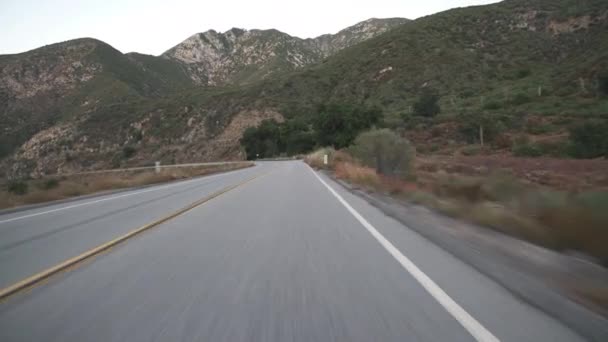 Southern California Mountain Highway Dusk Driving Plate Front View Video Clip