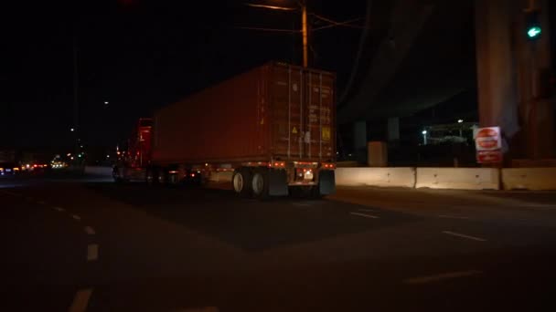 Long Beach Pico Ave Driving Plate Set Front View Freeway — Stock video